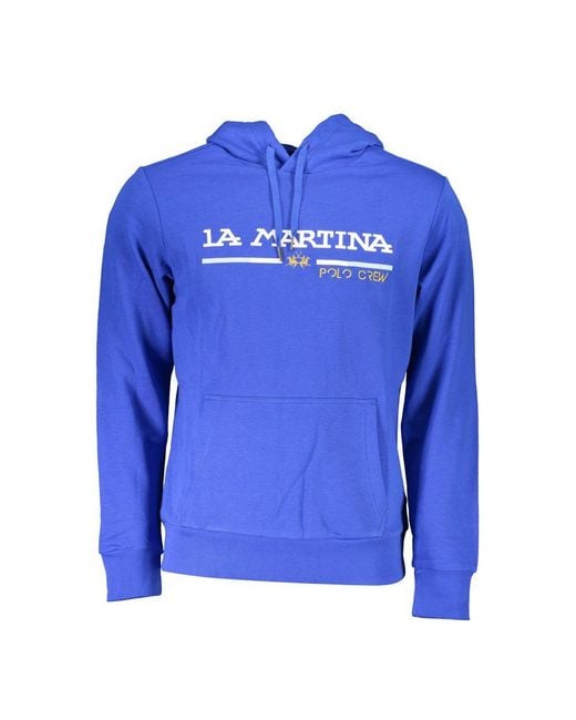 La Martina Blue Cotton Sweater for men