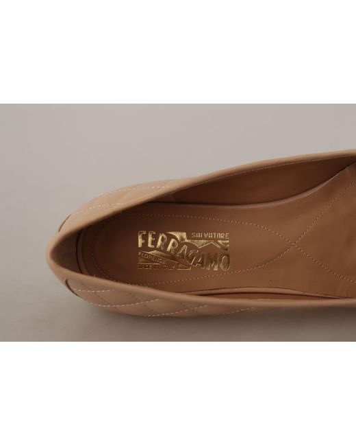 Ferragamo Black Elegant Quilted Leather Flats
