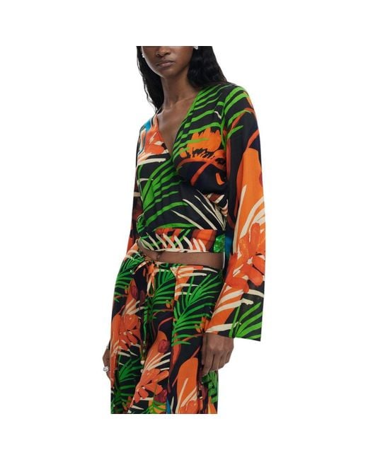 Desigual Green Viscose Top
