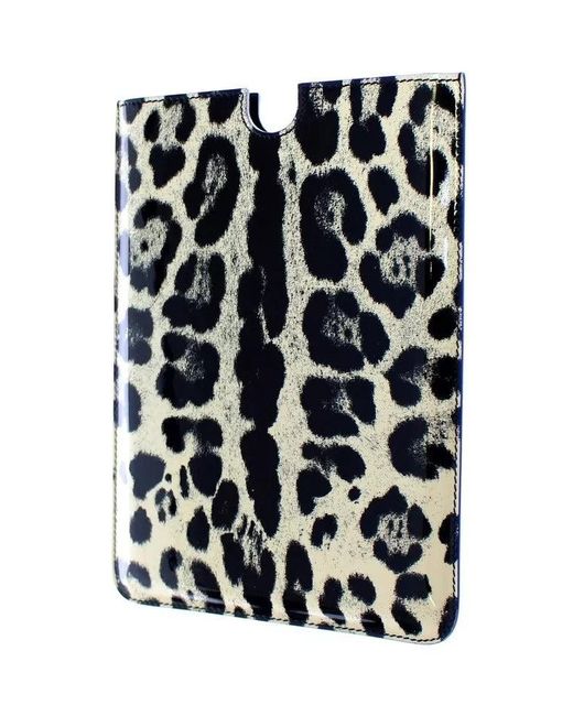 Dolce & Gabbana Blue Leopard Pattern Leather Ebook Cover Tablet Case