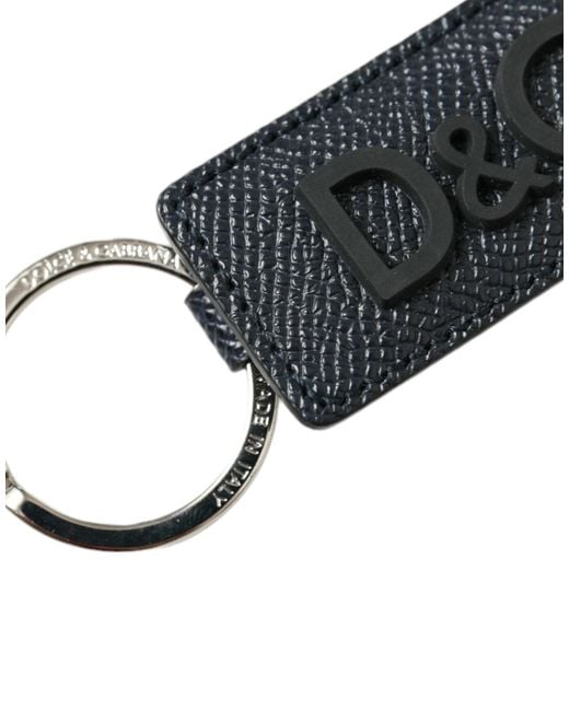 Dolce & Gabbana Metallic Elegant Leather Keychain