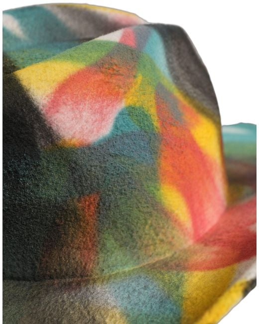 Dolce & Gabbana Gray Men White Graffiti Wide Brim Fedora Capello Hat for men