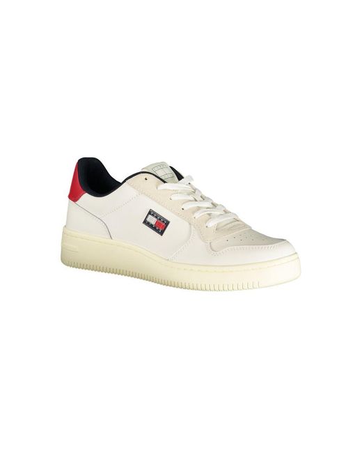 Tommy Hilfiger White Bianco Polyurethane Men Sneaker for men