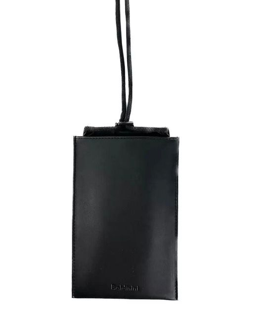 Baldinini Sleek Calfskin Leather Cell Phone Wallet In Black for men