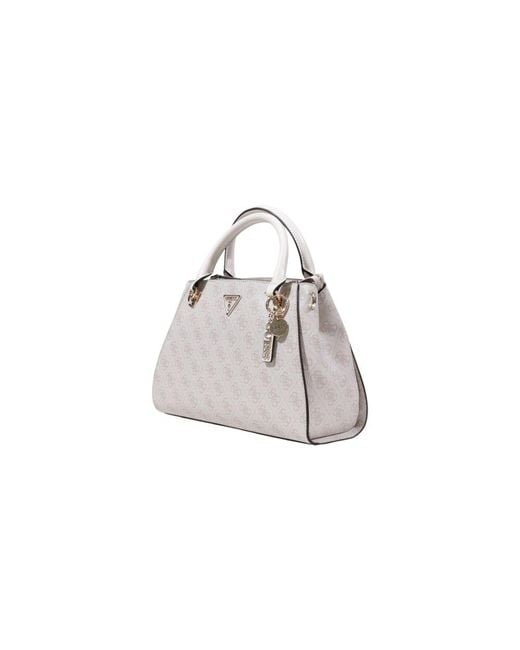 Guess White Pink Polyethylene Handbag