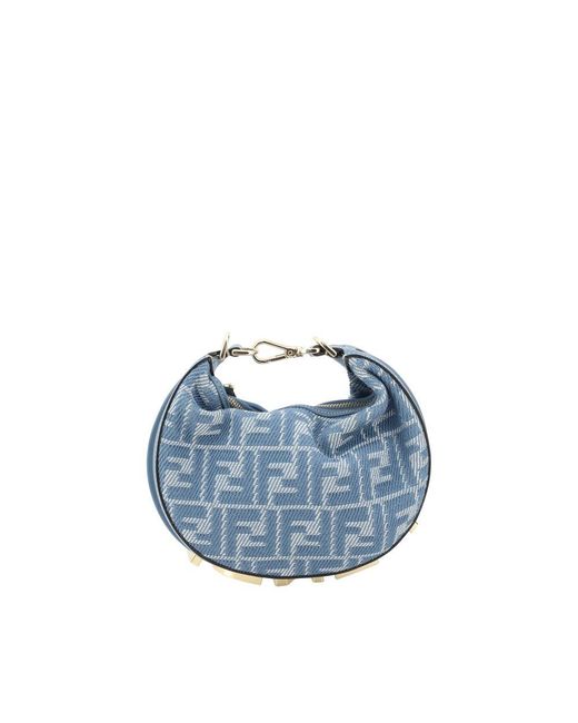 Fendi Blue Graphy Mini Hobo Bag