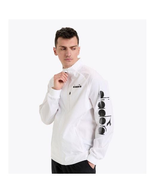 Diadora White Polyamide Shell Jacket for men