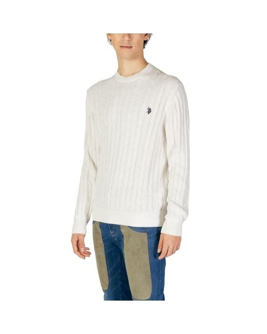 U.S. POLO ASSN. White Cotton Sweatshirt for men
