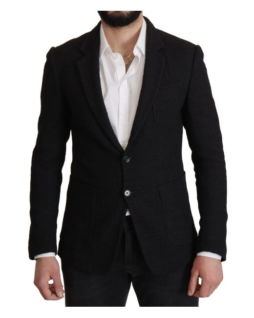 Dolce & Gabbana Black Single Breasted Coatblazer for men