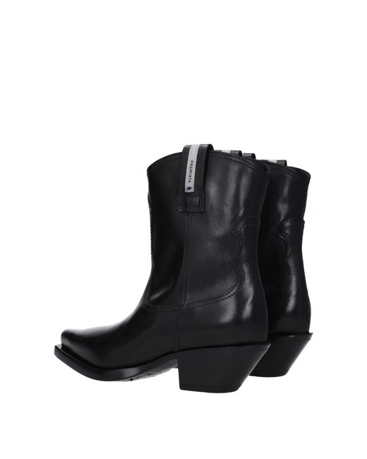 Premiata Black Cowboy Ankle Boots Leather