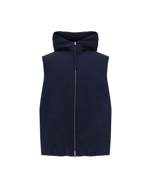 Jil Sander Blue Down Vest for men