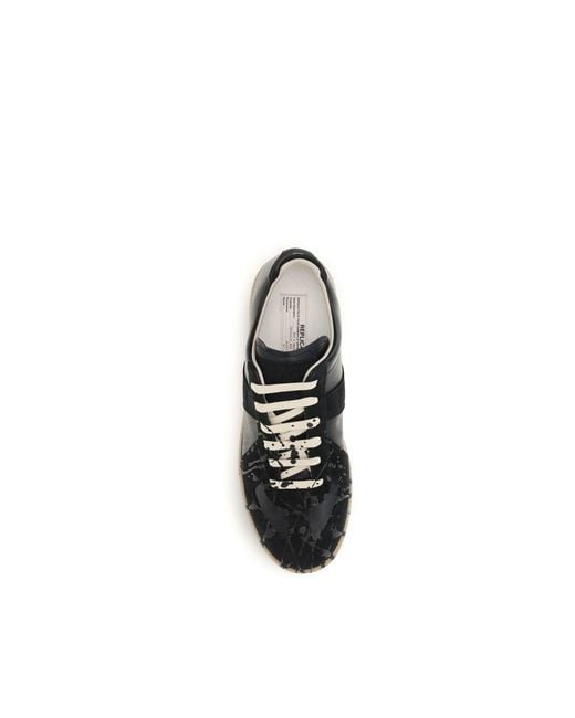 Maison Margiela Black Suede Leather Athletic Sneakers for men