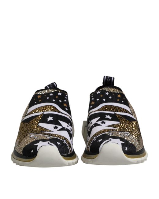 Dolce & Gabbana Black Multicolor Sorrento Low Top Sneakers Shoes for men