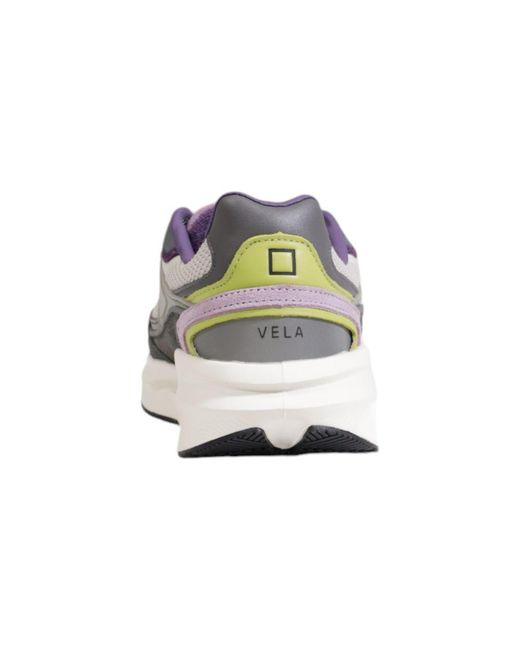 Date White Gray Fabric Chunky Sneakers
