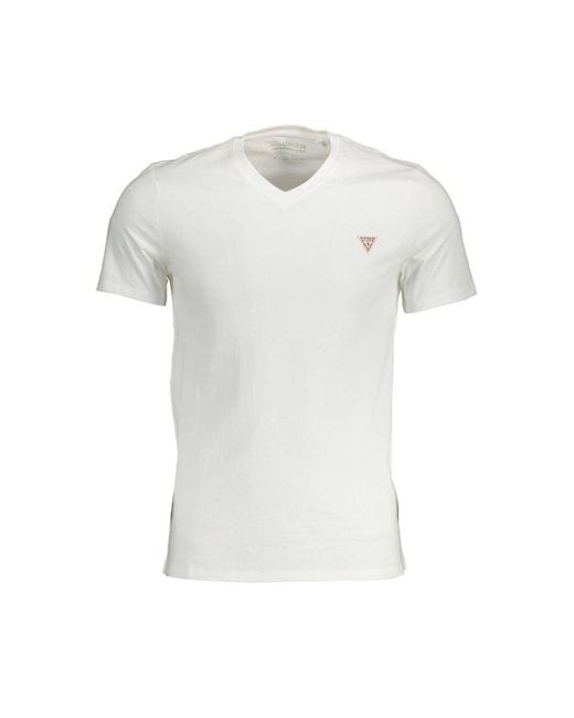 Guess White Cotton T-Shirt for men