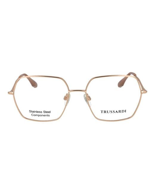 Trussardi Metallic Rose Gold Stainless Steel Glasses (frames)