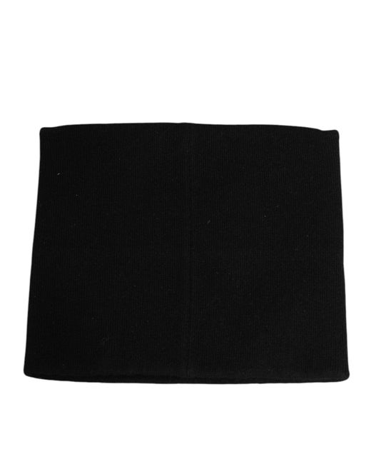 Dolce & Gabbana Black D&G Logo Cashmere Knitted Scarf for men