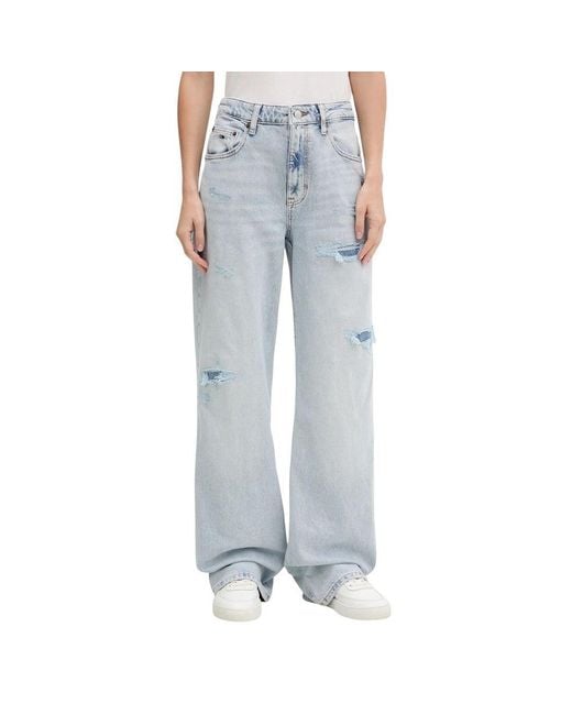 Tommy Hilfiger Light Blue Recycled Cotton Mom Jeans