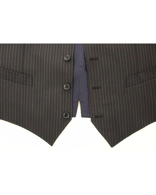 Dolce & Gabbana Blue Dolce Gabbana Gray Stretch Formal Dress Vest Gilet for men