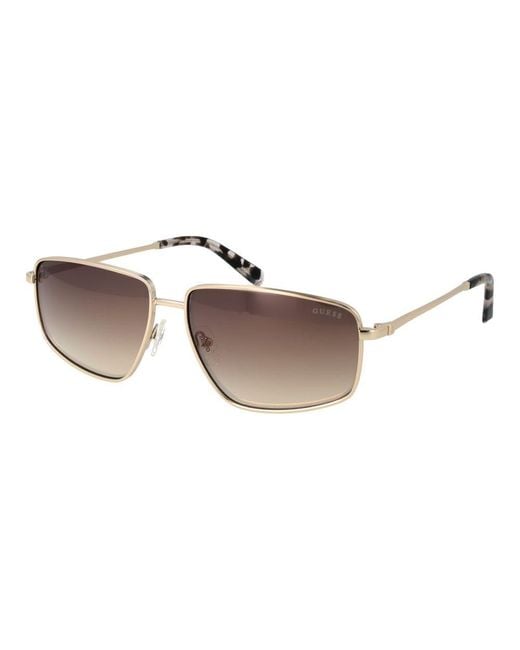 Guess Brown Metal Sunglasses