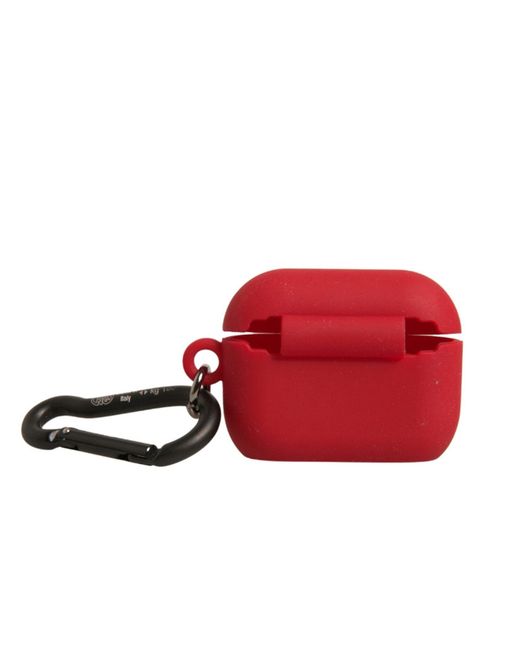 Dolce & Gabbana Red Silicone Rubber Logo Embossed Airpods Case Accessory