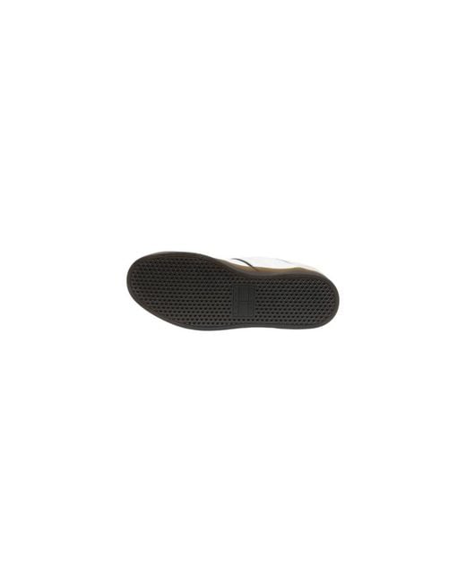 Tommy Hilfiger White Black Leather Low Top Sneakers for men