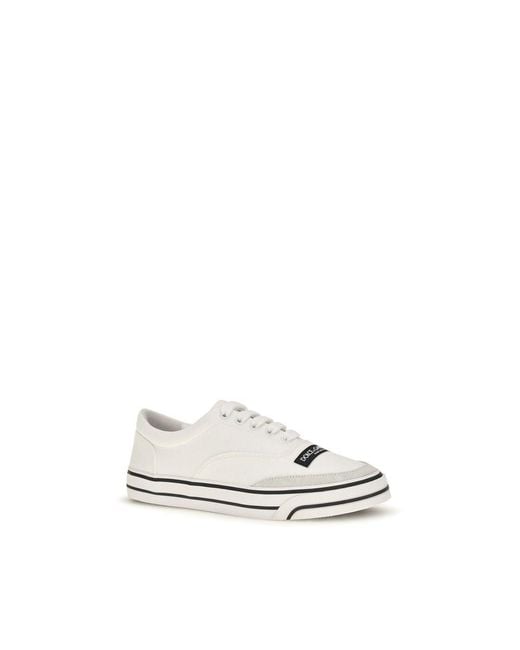Dolce & Gabbana White Cotton Low Top Sneakers