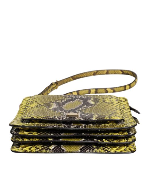 【VIP価格】DOLCE&GABBANA Green Exotic Leather Crossbody Bag Dolce & Gabbana Green Exotic Leather Dg Plaque Crossbody