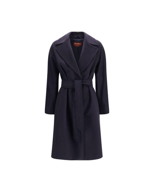 Max Mara Blue Wool Oves Aries Coat