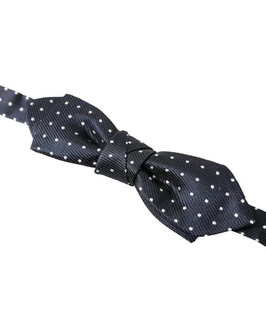 Dolce & Gabbana Black Polka Dot Silk Neck Bow Tie for men