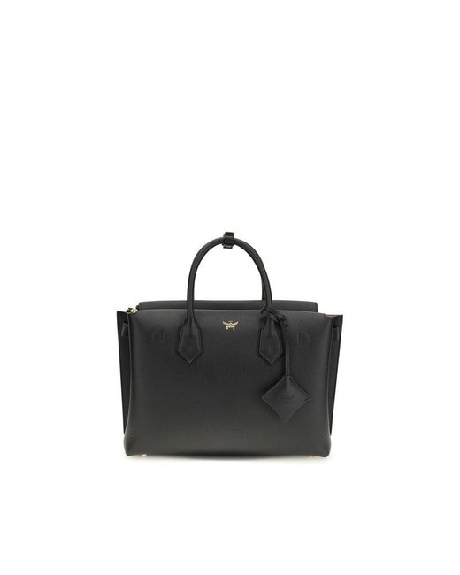 MCM Black Calf Leather Bos Taurus Handbag