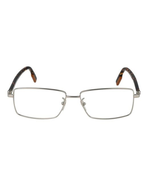 Zegna Metallic Silver Metal Glasses (frames) for men