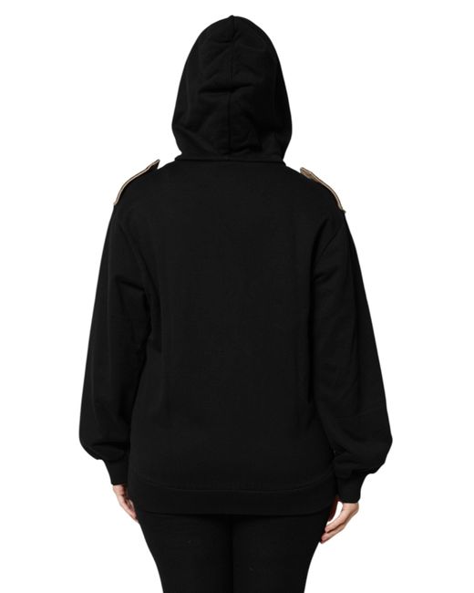 Dolce & Gabbana Black Logo Hooded Full Zip Sweatshirt Jacket for men