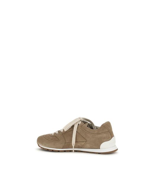 Brunello Cucinelli Natural Beige Calf Leather Bos Taurus Low Top Sneakers