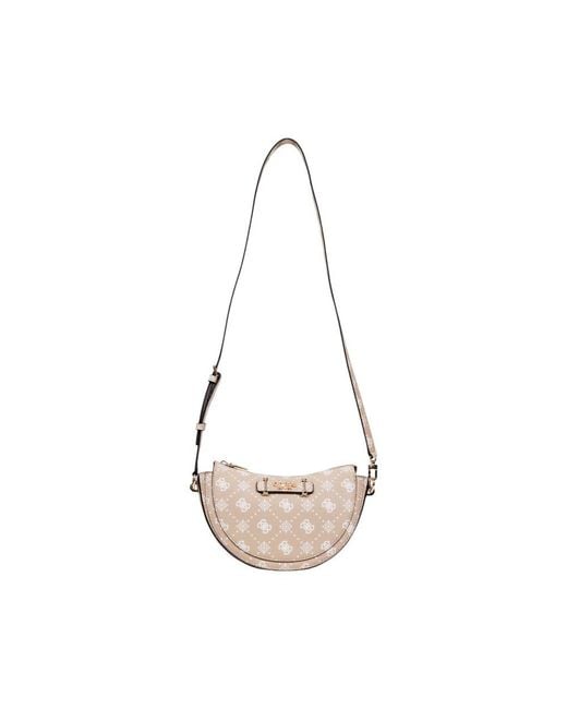 Guess White Beige Polyethylene Handbag