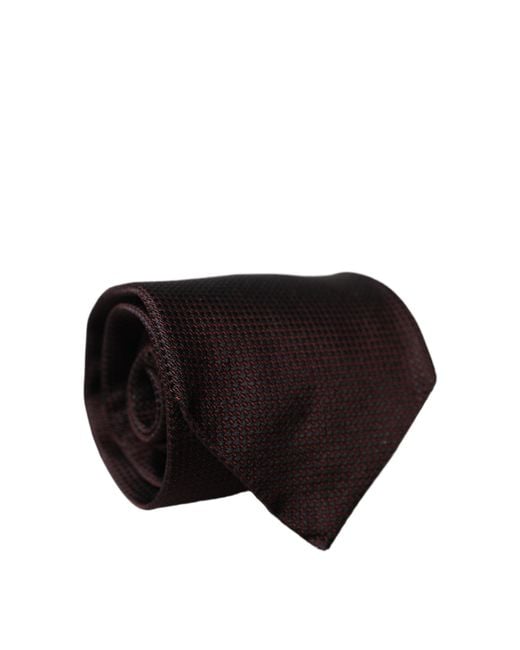 Dolce & Gabbana Black Red Patterned 100% Silk Adjustable Men Necktie Tie for men