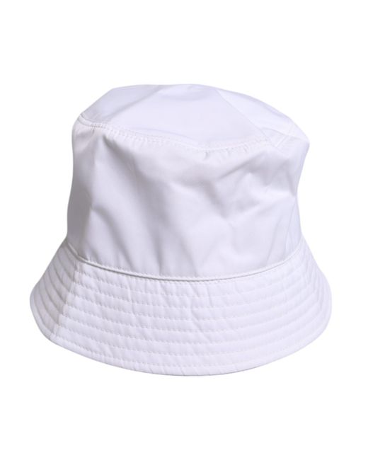 Dolce & Gabbana Purple White Cotton Wide Brim Bucket Hat for men