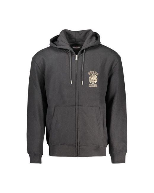 Guess Gray Black Cotton Men's Sweatshirt for men