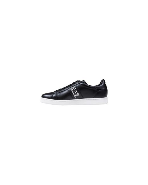 EA7 Black And White Leather Sneakers for men