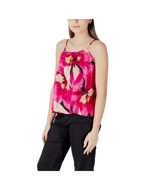 ONLY Red Viscose Tank Top