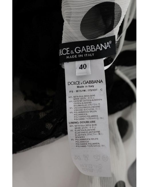 Dolce & Gabbana Black Polka Dotted Floral Dress