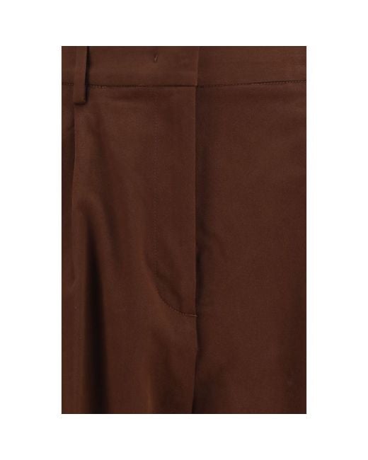 Fabiana Filippi Red Brown Cotton Casual Pants