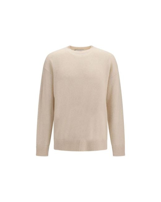Laneus White Beige Cashmere Sweatshirt for men