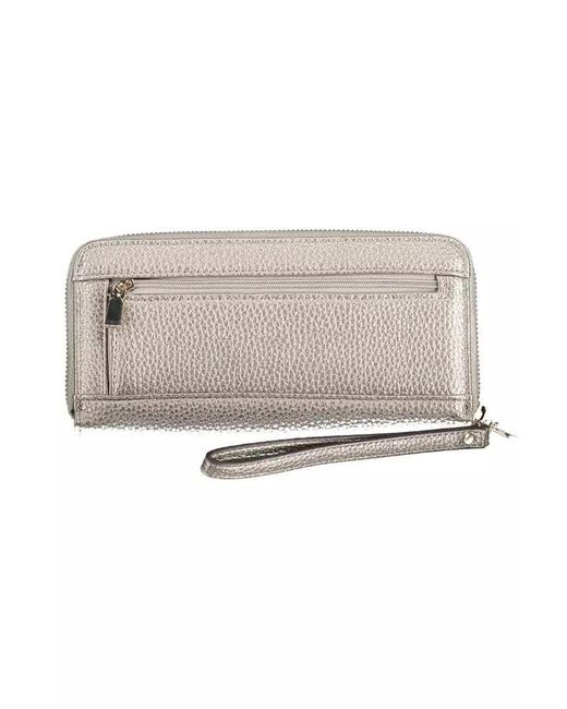 Guess Multicolor Stylish Silver Zip Wallet With Coin Purse