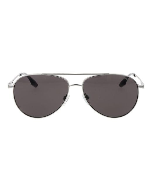 Trussardi Gray Silver Stainless Steel Sunglasses for men