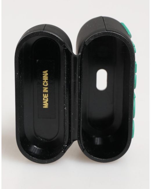 Dolce & Gabbana Black Orange Silicone Embossed Logo Airpods Case main image 0