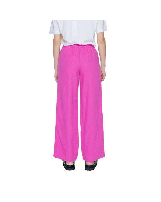 ONLY Pink Linen Jeans & Pant
