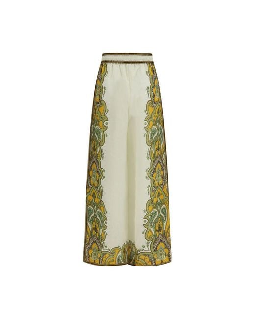 ALÉMAIS Green Beige Linen Casual Pants