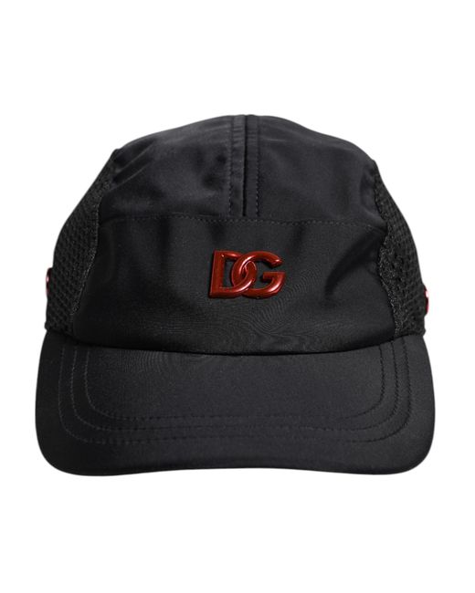Dolce & Gabbana Black Nylon Logo 6 Panels Baseball Cap for men