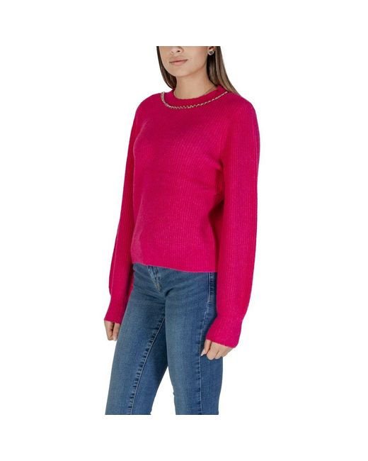 ONLY Red Pink Recycled Polyester Sweater